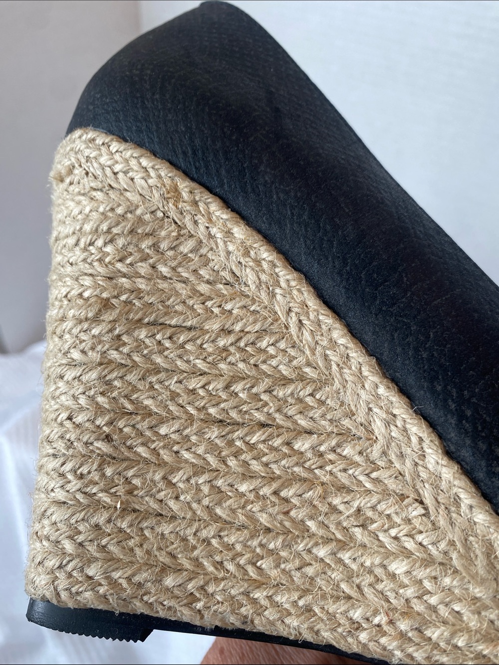 Michael Antonio Anabel-Snake Black & Natural Espadrille 4” Wedge Pumps LIKE NEW! - Picture 4 of 10